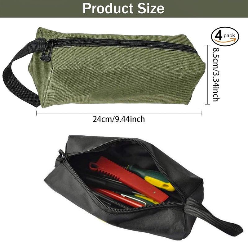 Haikole Tool Pouch Bag 2 Pcs Canvas Tool Pouch,Multi-Purpose Tool Bags, Multi-Purpose Small Zipper Tool Pouchs,Screwdriver Tool Bag Set for Organizer Storage Various Electrician Tools - Image 2